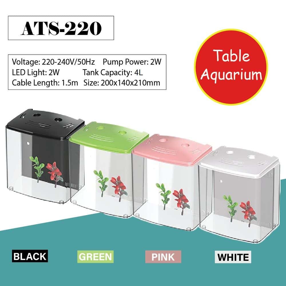 Sunsun Desk Mini Aquarium ATS-220 | Internal Filter & Led Light included