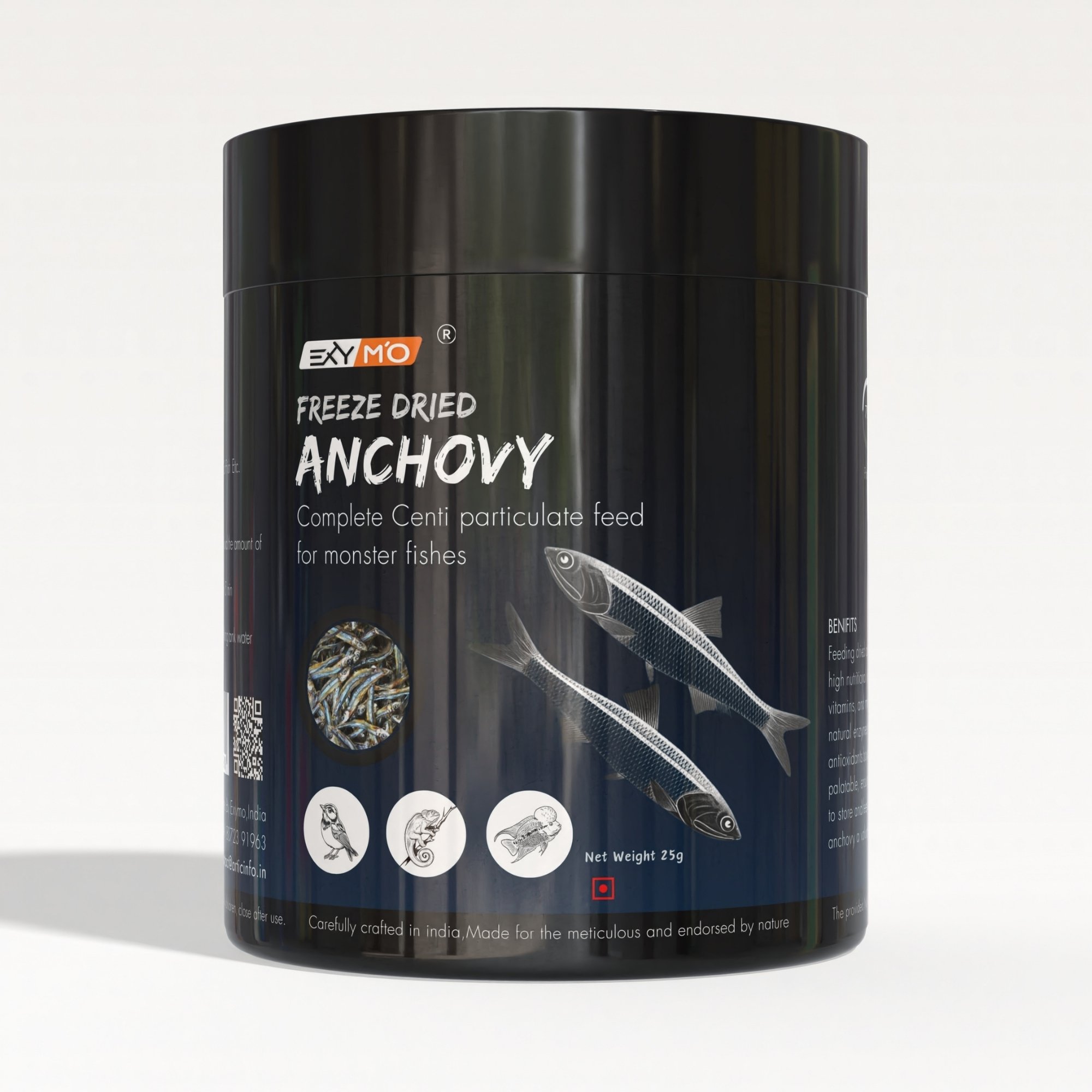 Exymo Premium Dried Anchovy 25g | Natural Sun-Dried Small Fish for Cooking