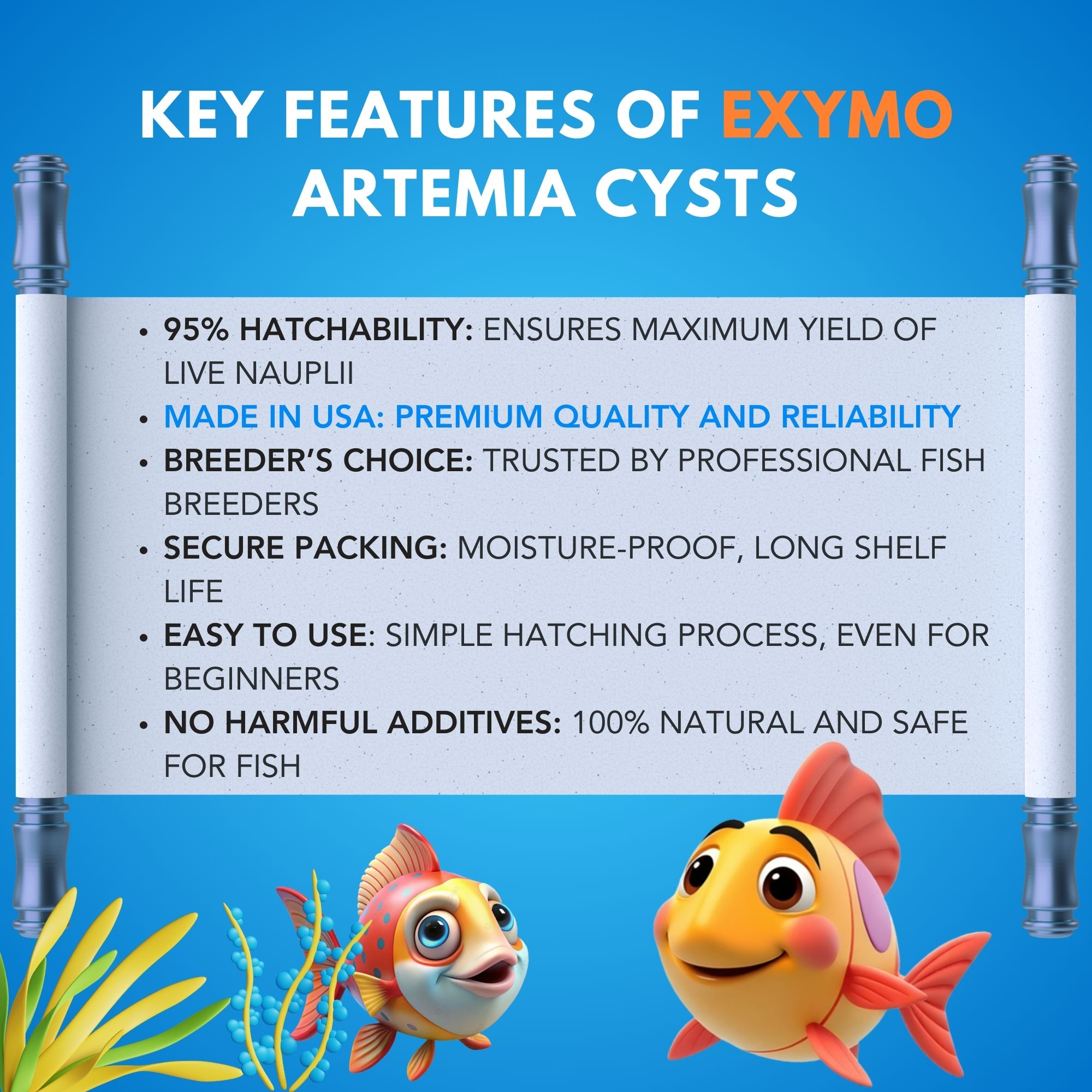 exymo artemia cysts 95 hatch rate capsule 40