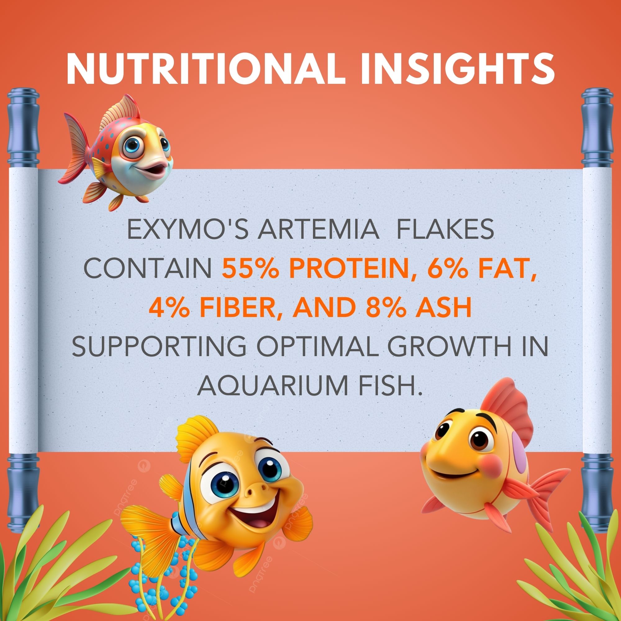 Exymo Artemia Flakes 25g high protein brine shrimp fish food for aquarium fish