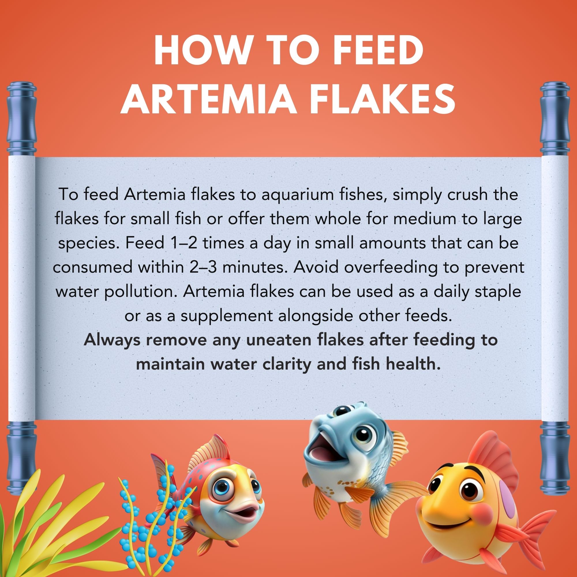 Exymo Artemia Flakes 25g high protein brine shrimp fish food for aquarium fish
