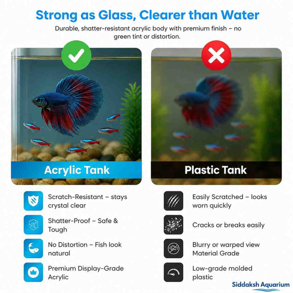 Blue Pet BL-10V Floating Aqua Tower with LED Light for Betta Fish and Small Aquariums