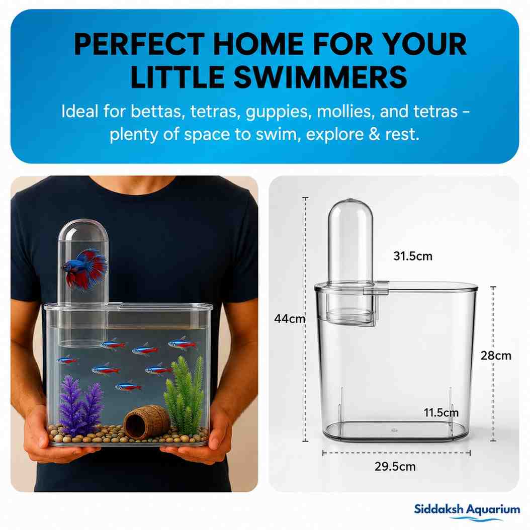 Blue Pet BL-10V Floating Aqua Tower with LED Light for Betta Fish and Small Aquariums