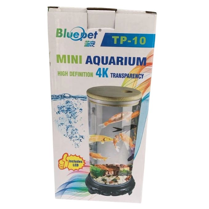 Bluepet TP-10 Transparent Acrylic Betta Fish Tank with WRGB LED Light and Stand 1L Aquarium